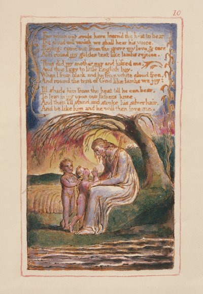 P.125-1950.pt10 The Little Black Boy (cd.): płyta 10 z Pieśni o niewinności i doświadczeniu (kopia AA) c.1815-26 (akwaforta, tusz i wc) autorstwa William Blake