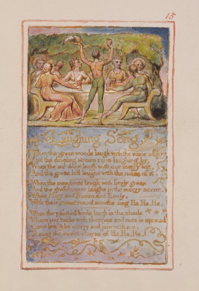 P.125-1950.pt15 Laughing Song: płyta 15 z Pieśni o niewinności i doświadczeniu (kopia AA) c.1815-26 (akwaforta, tusz i wc) autorstwa William Blake