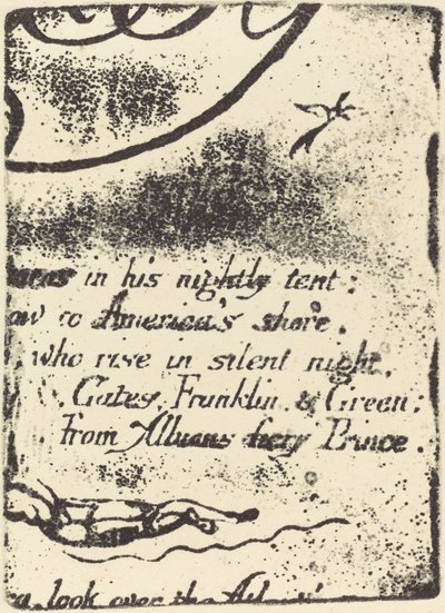 Restrike z fragmentu anulowanej płyty do A Prophecy, 1793. autorstwa William Blake