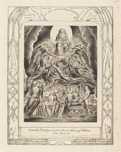 Szatan przed tronem Boga autorstwa William Blake