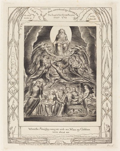 Szatan przed tronem Bożym, 1825. autorstwa William Blake