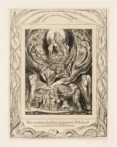 Szatan wychodzący sprzed oblicza Pana autorstwa William Blake