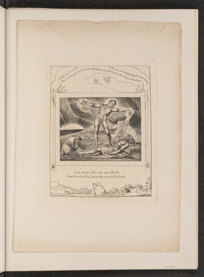 Szatan bijący Hioba wrzodami autorstwa William Blake