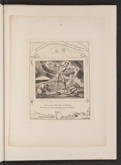 Szatan bijący Hioba wrzodami autorstwa William Blake