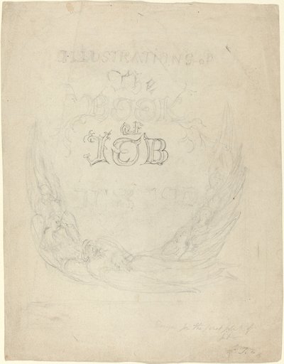 Szkic do strony tytułowej ilustracji rytych do Księgi Hioba autorstwa William Blake