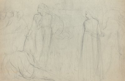 Szkic szermierza stojącego nad pokonanym przeciwnikiem [verso] autorstwa William Blake