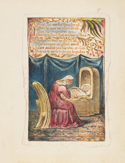 Pieśni o niewinności i doświadczeniu: Pieśń kołyskowa płyta druga: Płakał nad mną..., ca. 1825. autorstwa William Blake
