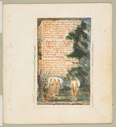 Pieśni o niewinności i doświadczeniu: Noc płyta druga: Kiedy wilki i tygrysy jak..., ca. 1825. autorstwa William Blake