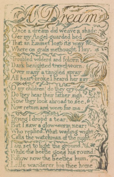 Pieśni niewinności i doświadczenia, płyta 14, „Laughing Song” (Bentley 15) autorstwa William Blake