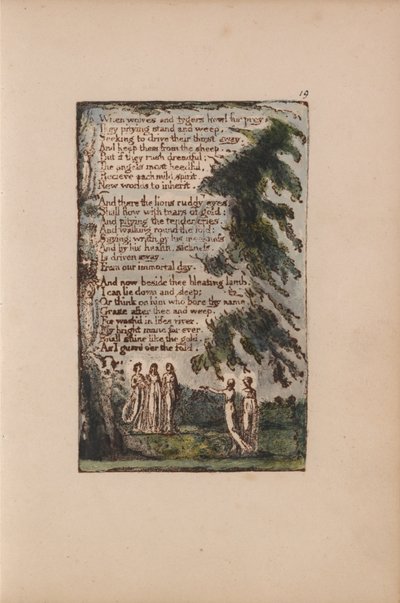 Pieśni o niewinności i doświadczeniu, płyta 19, Noc (Bentley 21) autorstwa William Blake