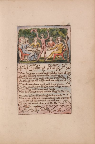 Pieśni o niewinności i doświadczeniu, płyta 26, Laughing Song (Bentley 15) autorstwa William Blake
