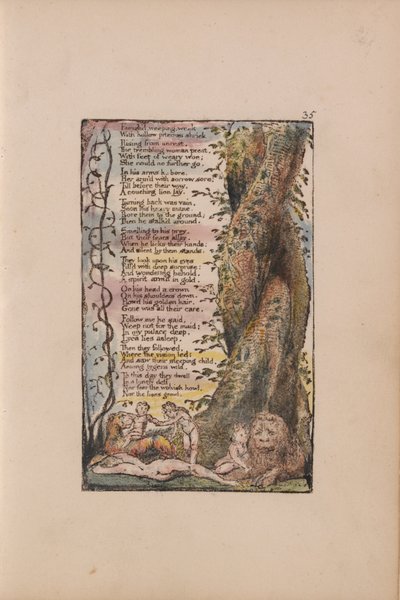 Pieśni o niewinności i doświadczeniu, płyta 35, Znaleziona dziewczynka (Bentley 36) autorstwa William Blake