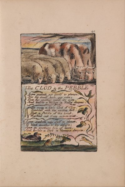 Pieśni o niewinności i doświadczeniu, płyta 40, Grudka i kamyk (Bentley 32) autorstwa William Blake
