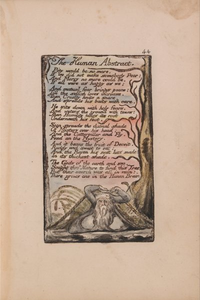 Pieśni o niewinności i doświadczeniu, płyta 44, Abstrakt człowieka (Bentley 47) autorstwa William Blake
