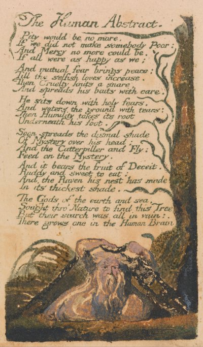 Pieśni o niewinności i doświadczeniu, płyta 46, Abstrakt człowieka (Bentley 47) autorstwa William Blake