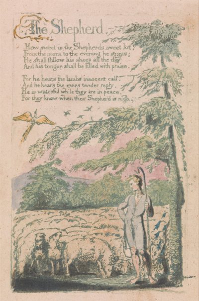 Pieśni o niewinności i doświadczeniu, płyta 4, Pasterz (Bentley 5) autorstwa William Blake