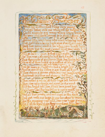 Pieśni niewinności i doświadczenia: Kominiarz, ca. 1825. autorstwa William Blake