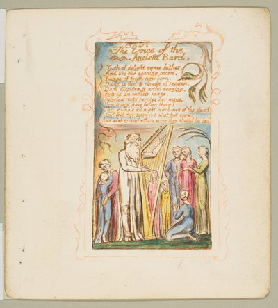 Pieśni niewinności i doświadczenia: Głos starożytnego barda, ca. 1825. autorstwa William Blake