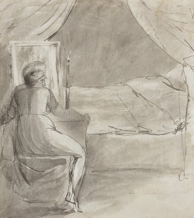 Łoże śmierci (recto) autorstwa William Blake