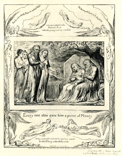 Księga Hioba42:11 zilustrowana przez Williama Blake’a autorstwa William Blake