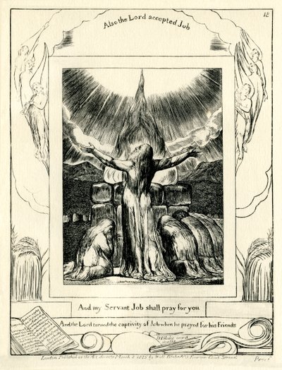 Księga Hioba42:8 zilustrowana przez Williama Blake’a autorstwa William Blake