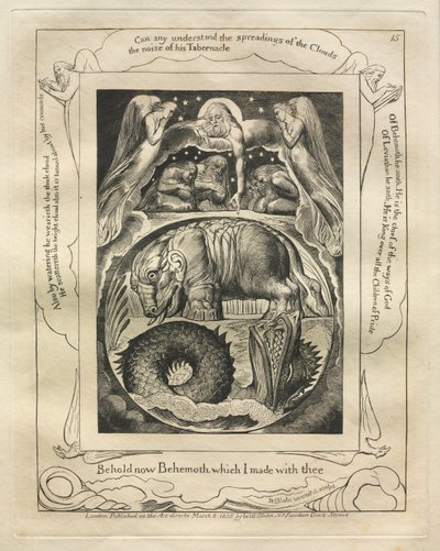 Księga Hioba: Pl. 15, Oto Behemot, którego stworzyłem z tobą autorstwa William Blake