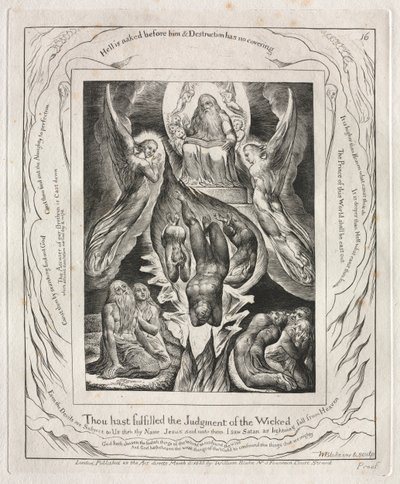 Księga Hioba: Pl. 16 Wypełniłeś wyrok bezbożnych autorstwa William Blake