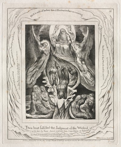 Księga Hioba: Pl. 16 Wypełniłeś wyrok bezbożnych, 1825. autorstwa William Blake