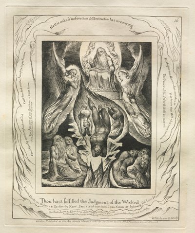 Księga Hioba: Pl. 16 Wypełniłeś wyrok bezbożnych, 1825. autorstwa William Blake