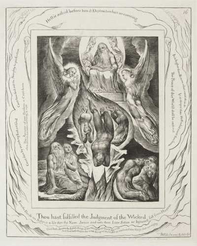 Księga Hioba: Pl. 16, Wypełniłeś wyrok bezbożnych, 1825. autorstwa William Blake