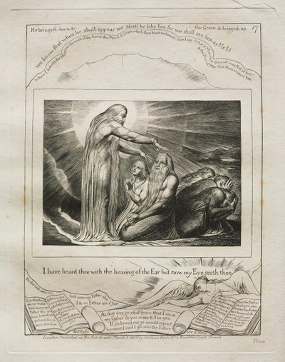Księga Hioba: Pl. 17 Słyszałem cię słysząc ucha, ale teraz widzi cię moje oko autorstwa William Blake