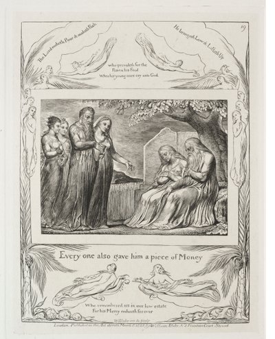 Księga Hioba: Pl. 19, Każdy też dał mu kawałek pieniędzy autorstwa William Blake