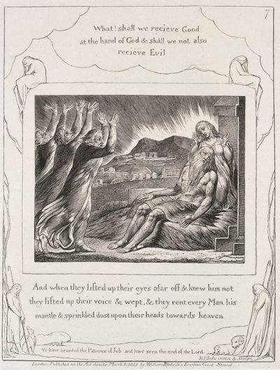Księga Hioba: Pl. 7, A kiedy podnieśli oczy, 1825. autorstwa William Blake