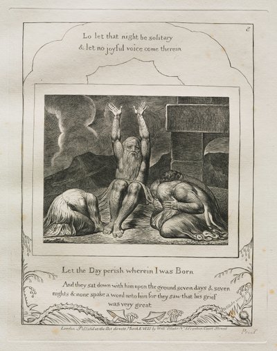 Księga Hioba: Pl. 8, Niech zginie dzień, w którym się urodziłem autorstwa William Blake
