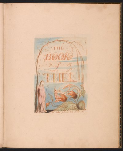 The Book of Thel, płyta 2, strona tytułowa autorstwa William Blake