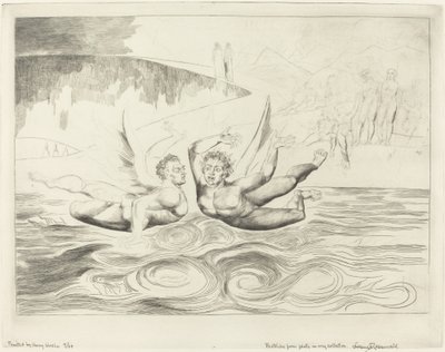 Krąg skorumpowanych urzędników, Diabły nękające się nawzajem, 1827. autorstwa William Blake