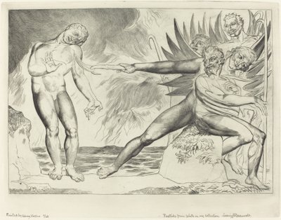 Krąg skorumpowanych urzędników, Diabły dręczące Ciampolo, 1827. autorstwa William Blake