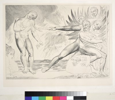 Krąg skorumpowanych urzędników: Diabły dręczące Ciampolo, Inferno, Canto XXII, ilustracja do "Boskiej komedii" Dantego Alighieri autorstwa William Blake