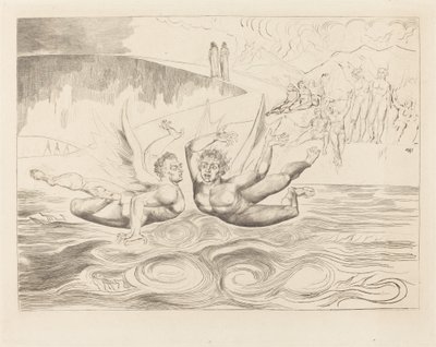 Krąg Skorumpowanych Urzędników; Diabły się nawzajem tłuką autorstwa William Blake