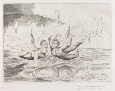 Krąg Skorumpowanych Urzędników; Diabły się nawzajem tłuką autorstwa William Blake