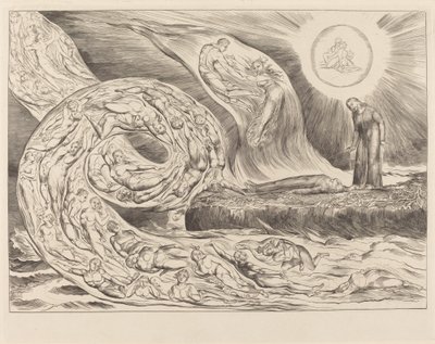 Krąg Rozpustnych: Paolo i Francesca autorstwa William Blake