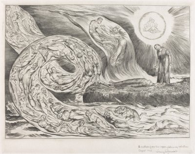 Krąg Rozpustnych: Paolo i Francesca autorstwa William Blake