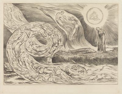 Krąg lubieżników: Paolo i Francesca autorstwa William Blake