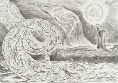 Krąg lubieżników: Paolo i Francesca autorstwa William Blake