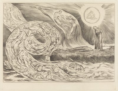 Krąg Pożądliwych: Paolo i Francesca, 1827. autorstwa William Blake