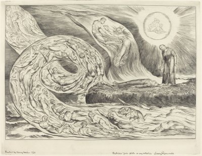 Krąg Pożądliwych: Paolo i Francesca, 1827. autorstwa William Blake
