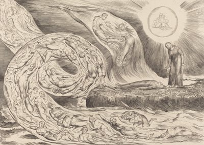Krąg Pożądliwych: Paolo i Francesca, 1827. autorstwa William Blake
