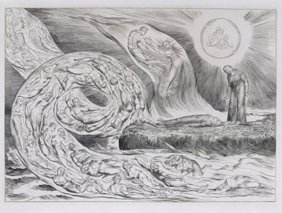 „Krąg pożądliwych”, ilustracje do Boskiej komedii Dantego autorstwa William Blake