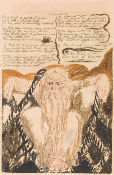 Pierwsza Księga Urizena, tablica 25, „Przeżyli okres lat…” (Bentleya 28) autorstwa William Blake