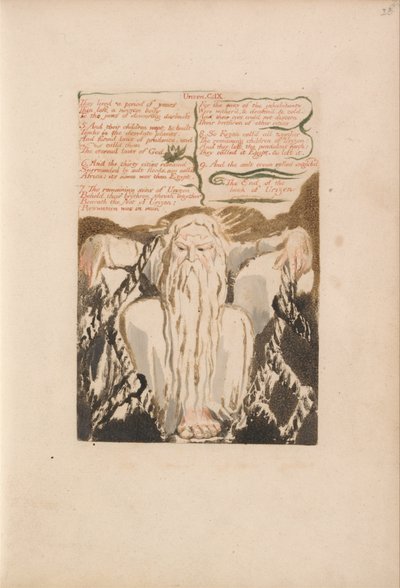 Pierwsza Księga Urizena, Tablica 27, Przeżyli okres lat . . . . (Bentley 28) autorstwa William Blake